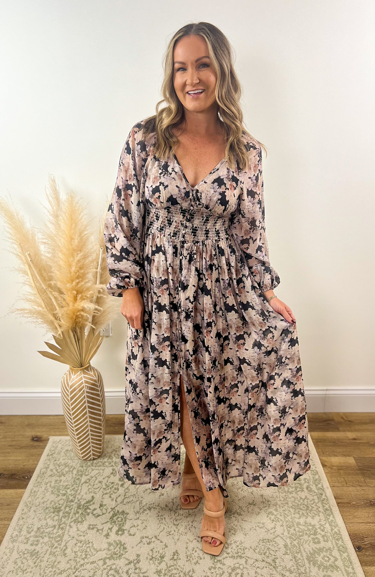 Midnight Floral Maxi Dress