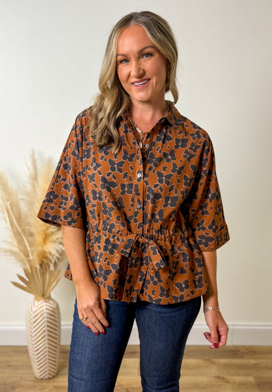 Caramel Bloom Blouse