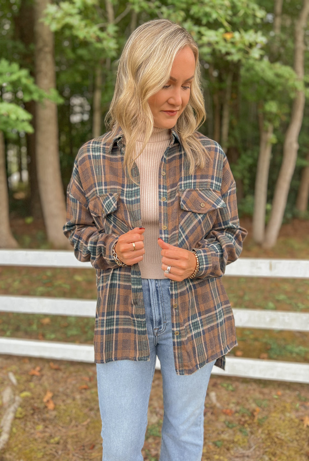 Mocha Plaid Shacket (S-L)