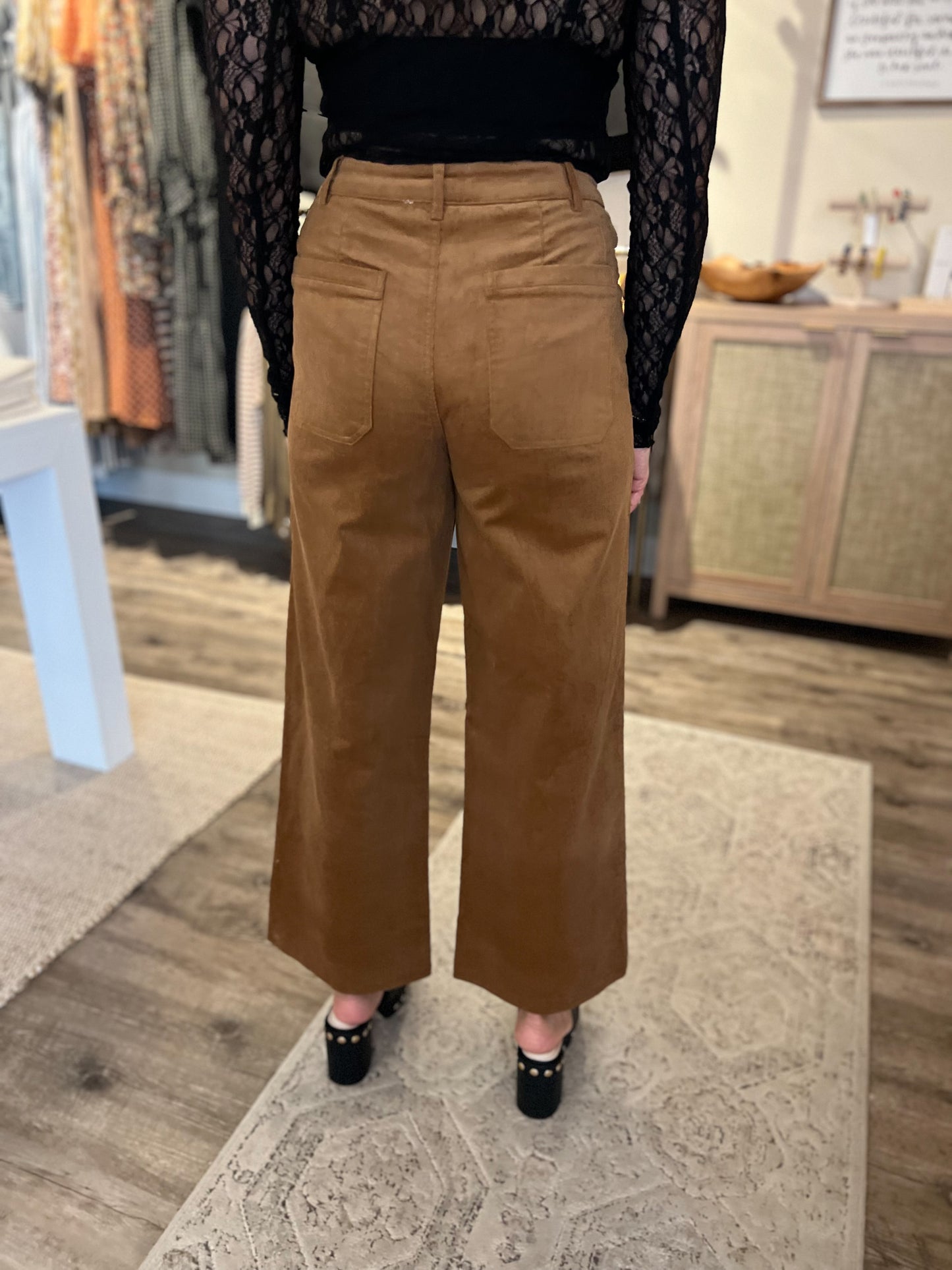 Camel Flare Corduroy Pants