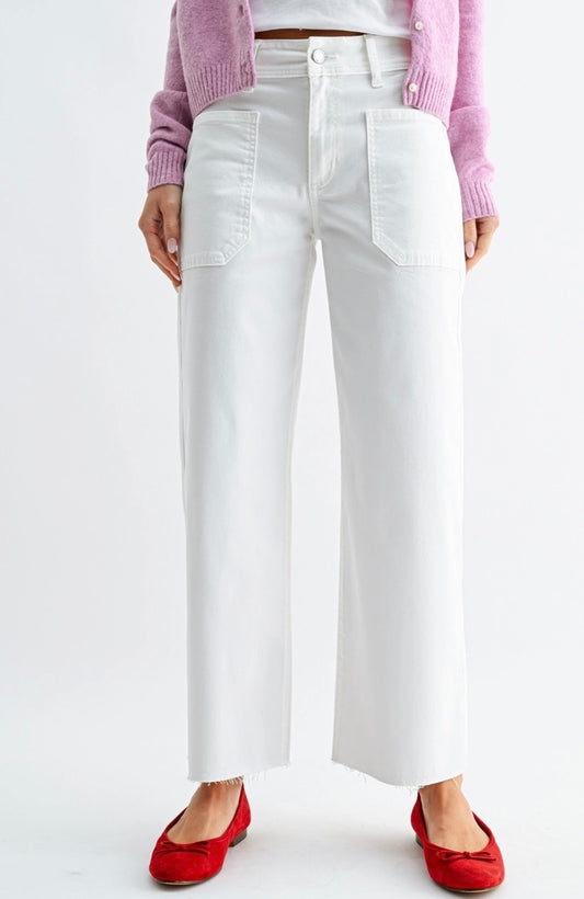 JBD White Twill Utility Wide Leg