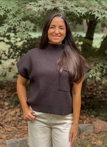 Mock Neck Short Sleeve Sweater