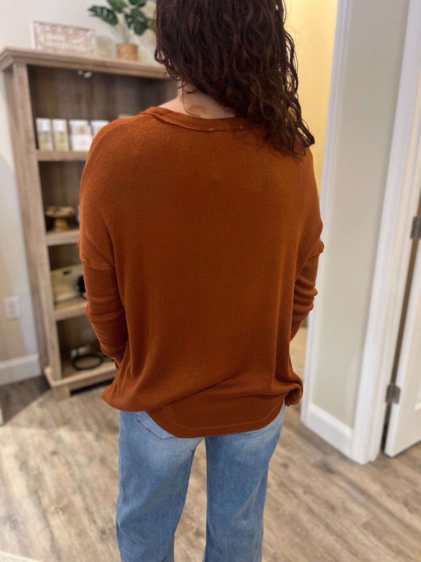Gingersnap Henley Top