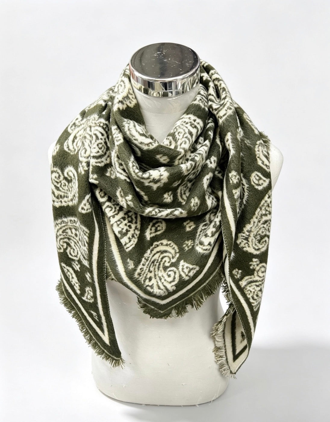 Plush Two Tone Paisley Scarves