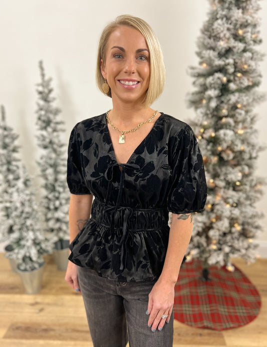 Midnight Peplum Top