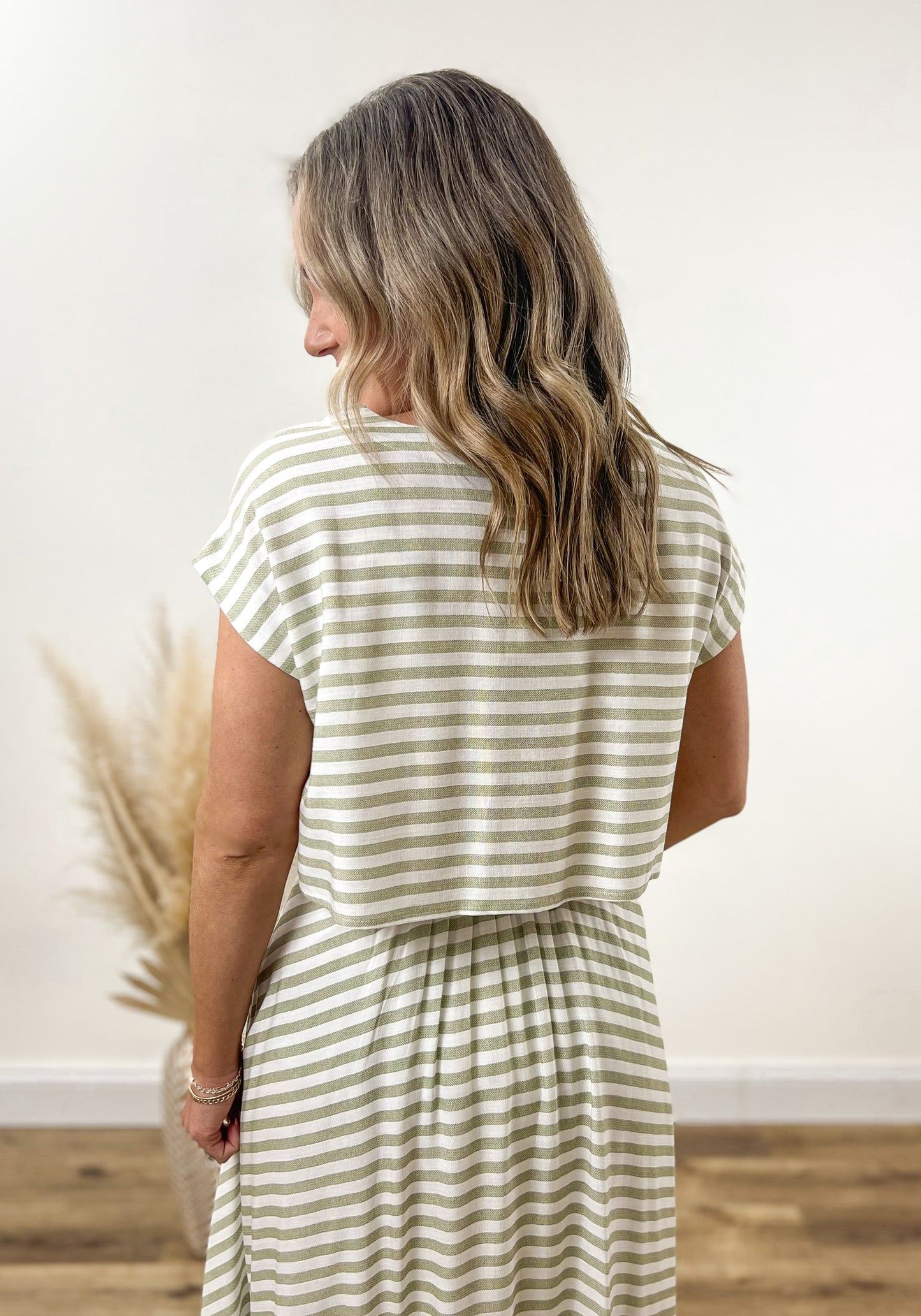 Sage Stripes Crop Top