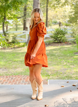 Load image into Gallery viewer, Butterscotch Puff Sleeve Mini Dress (S-L)