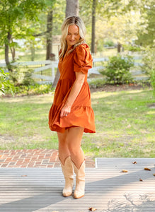 Butterscotch Puff Sleeve Mini Dress (S-L)