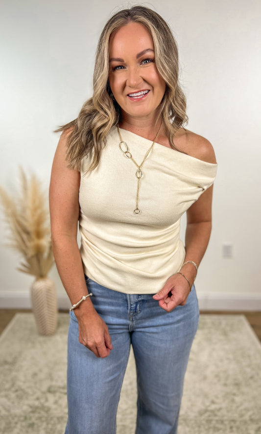 Deidre Sweater Tank- Ivory