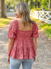 Load image into Gallery viewer, Autumn Coral Peplum Top (S-L)