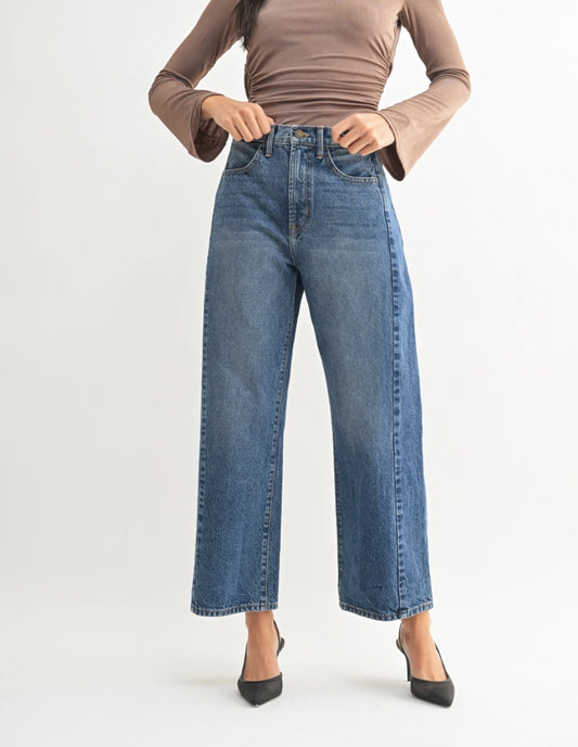 Just Black Denim- Dark Wash Barrel Jean