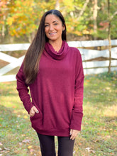 Load image into Gallery viewer, Ribbed Tunic Turtleneck Top (S-3X)