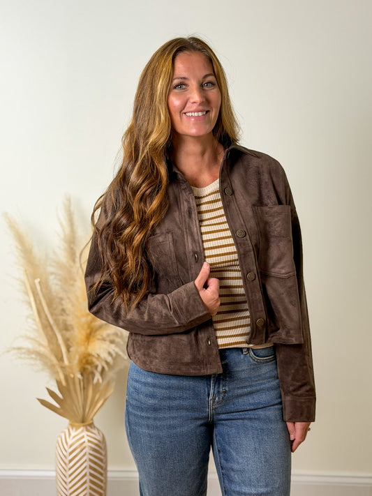 Z SUPPLY All Day Cropped Suede Jacket