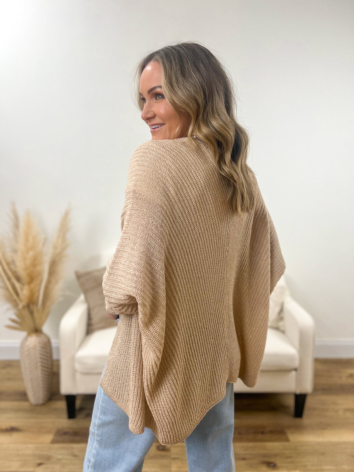 Open Front Cardigan- Taupe