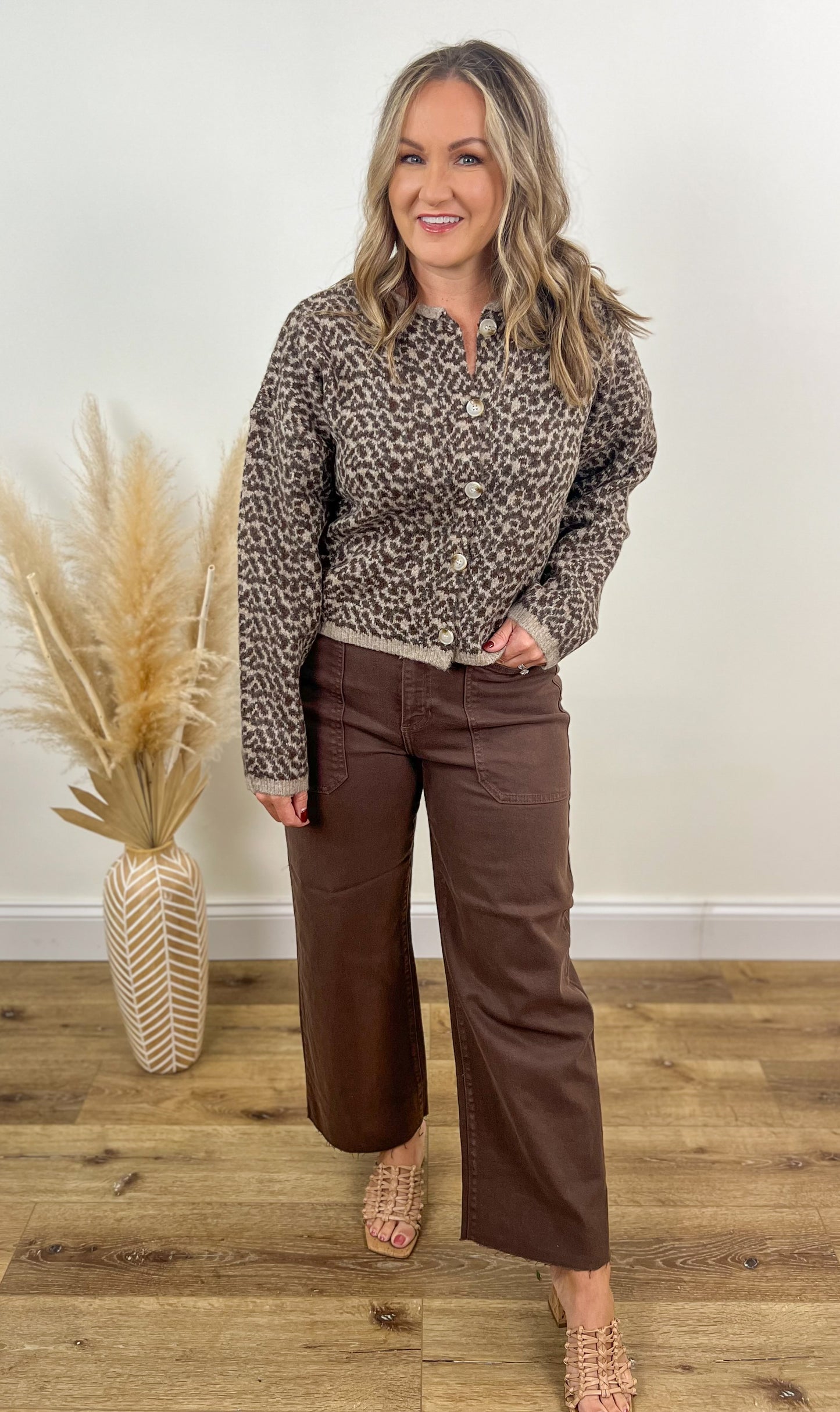 Just Black Denim- Espresso Utility Wide Leg