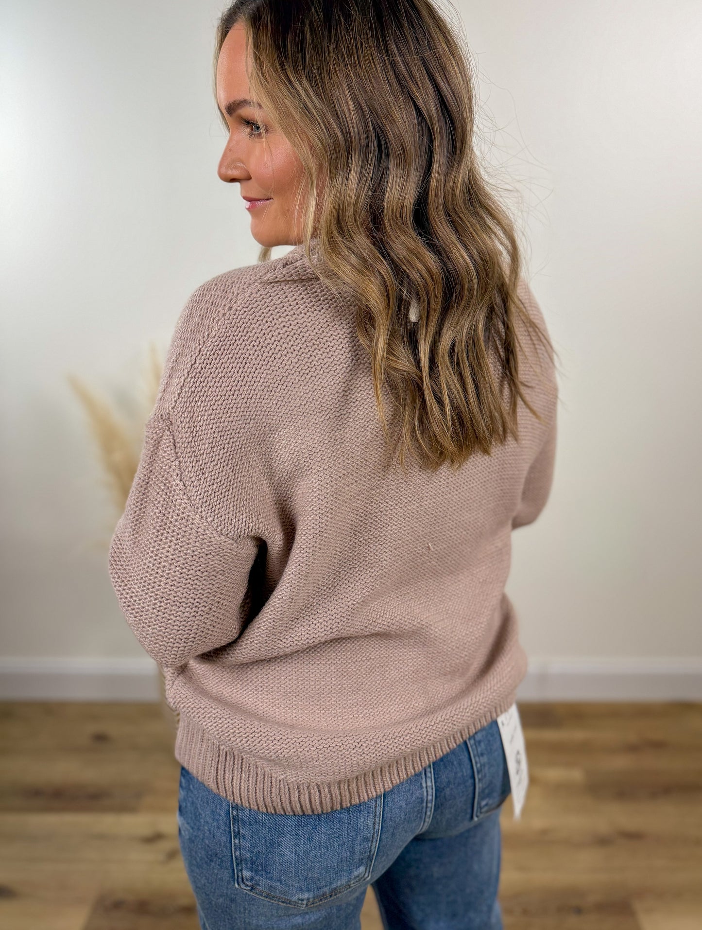 Cozy Blush Cable Sweater