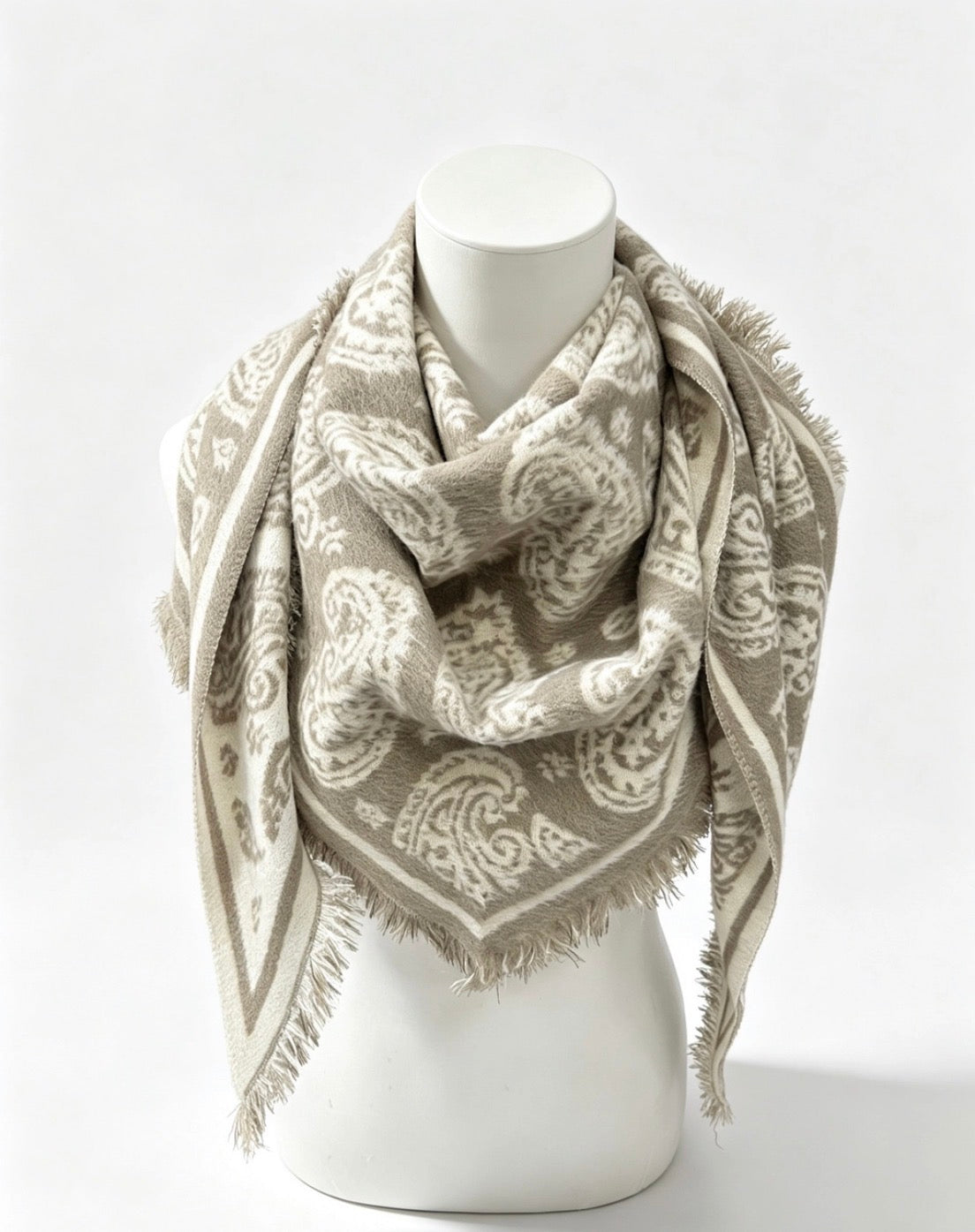 Plush Two Tone Paisley Scarves