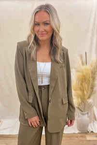 FINAL SALE - Olive Suit Jacket