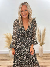 Load image into Gallery viewer, MINKPINK Heather Black Floral Midi Dress