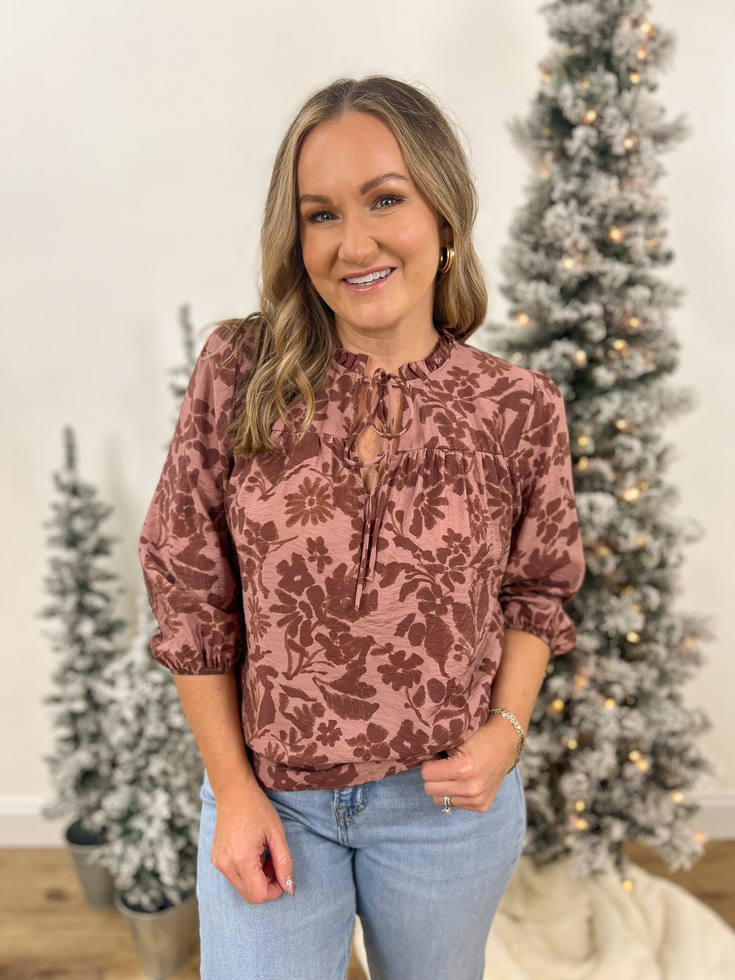 Mauve & Mocha Floral Top