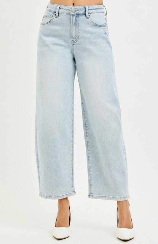 Risen Jeans- High Rise Crop Barrel