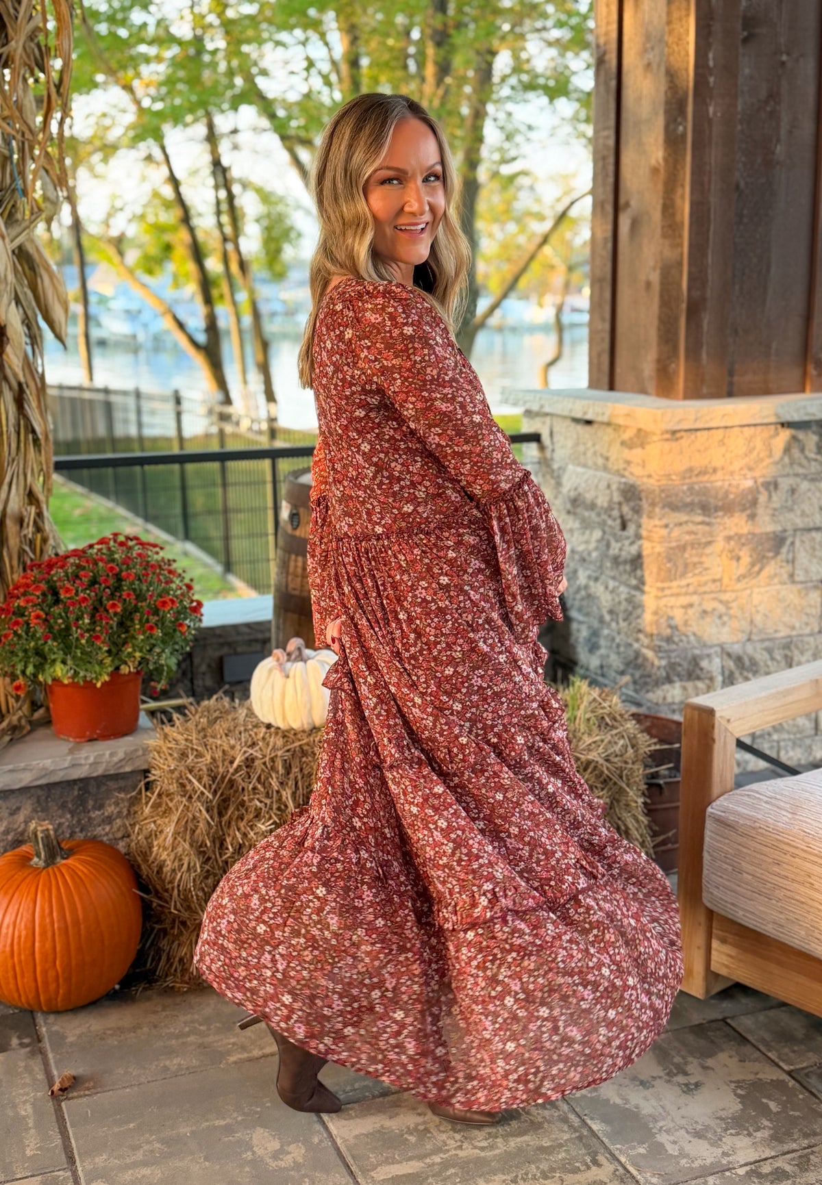 Bordeaux Bloom Dress