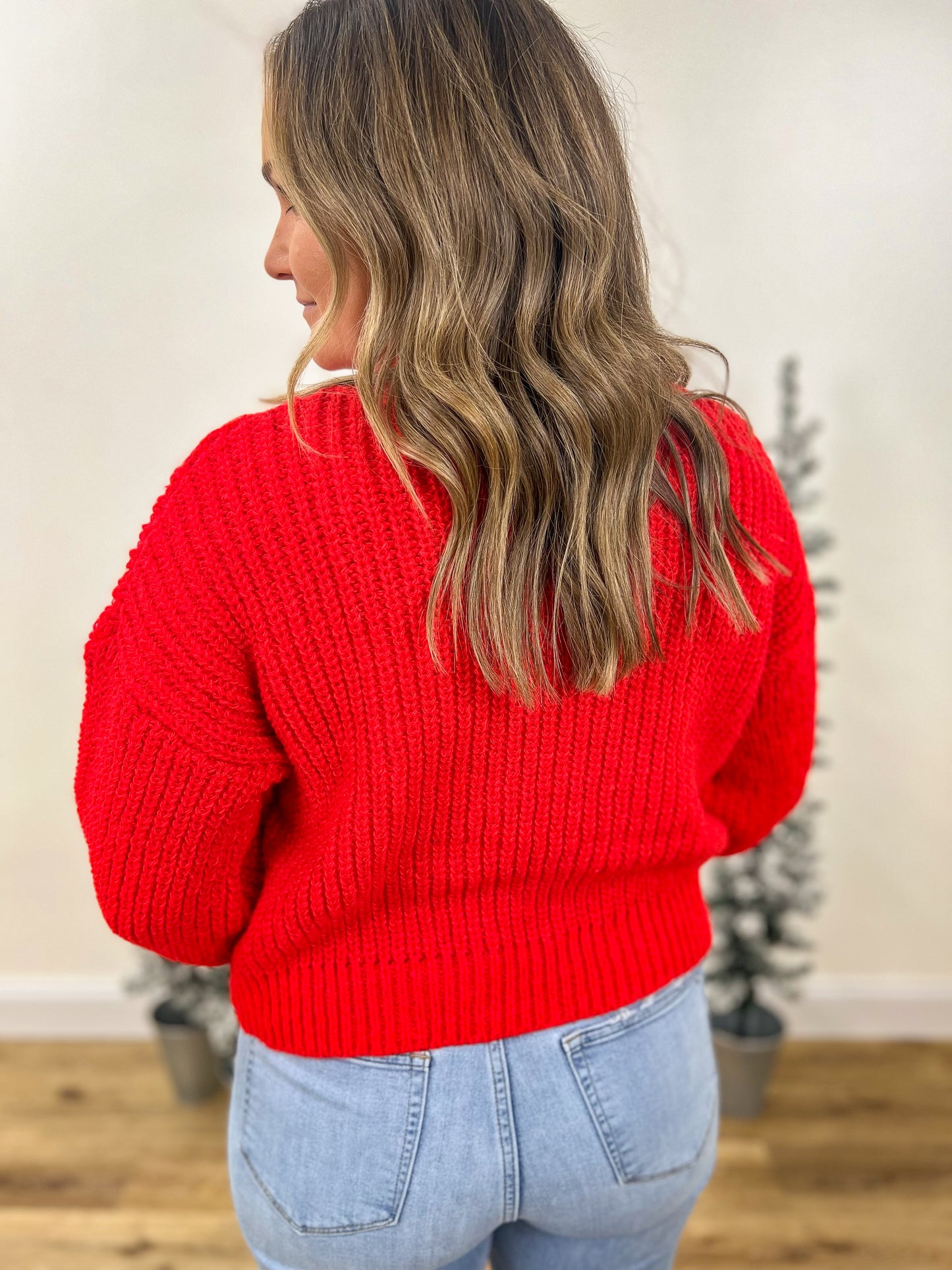Classic Red Cable Sweater