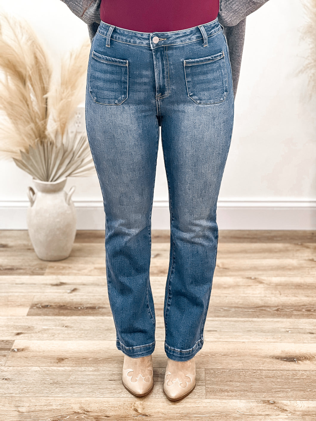 Risen Jeans High Rise Patch Pocket (0-3X)