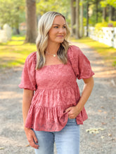 Load image into Gallery viewer, Autumn Coral Peplum Top (S-L)