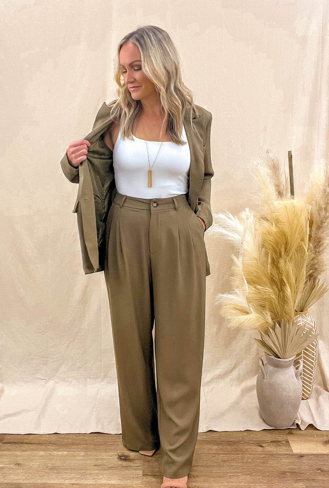 FINAL SALE -Olive Suit Pants