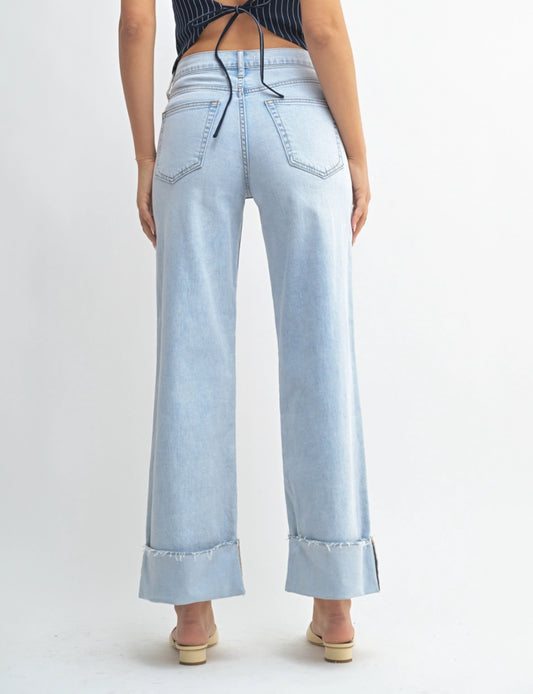 JBD Cuffed Wide Ankle Denim