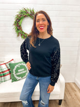 Load image into Gallery viewer, Sequin Sleeve Sweater