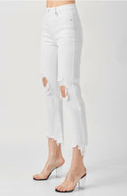 Load image into Gallery viewer, Risen High Rise Straight Crop White Denim