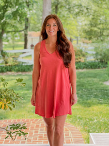FINAL SALE - Z SUPPLY Breezy Mini Dress- Papaya Glow