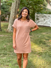 Load image into Gallery viewer, Short Sleeve Rib Knit Pocket Dress