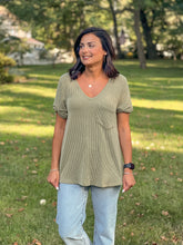 Load image into Gallery viewer, Short Sleeve Rib Knit Top