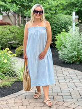Load image into Gallery viewer, FINAL SALE- PISTOLA Farrah Dress- Blue Mist Stripe