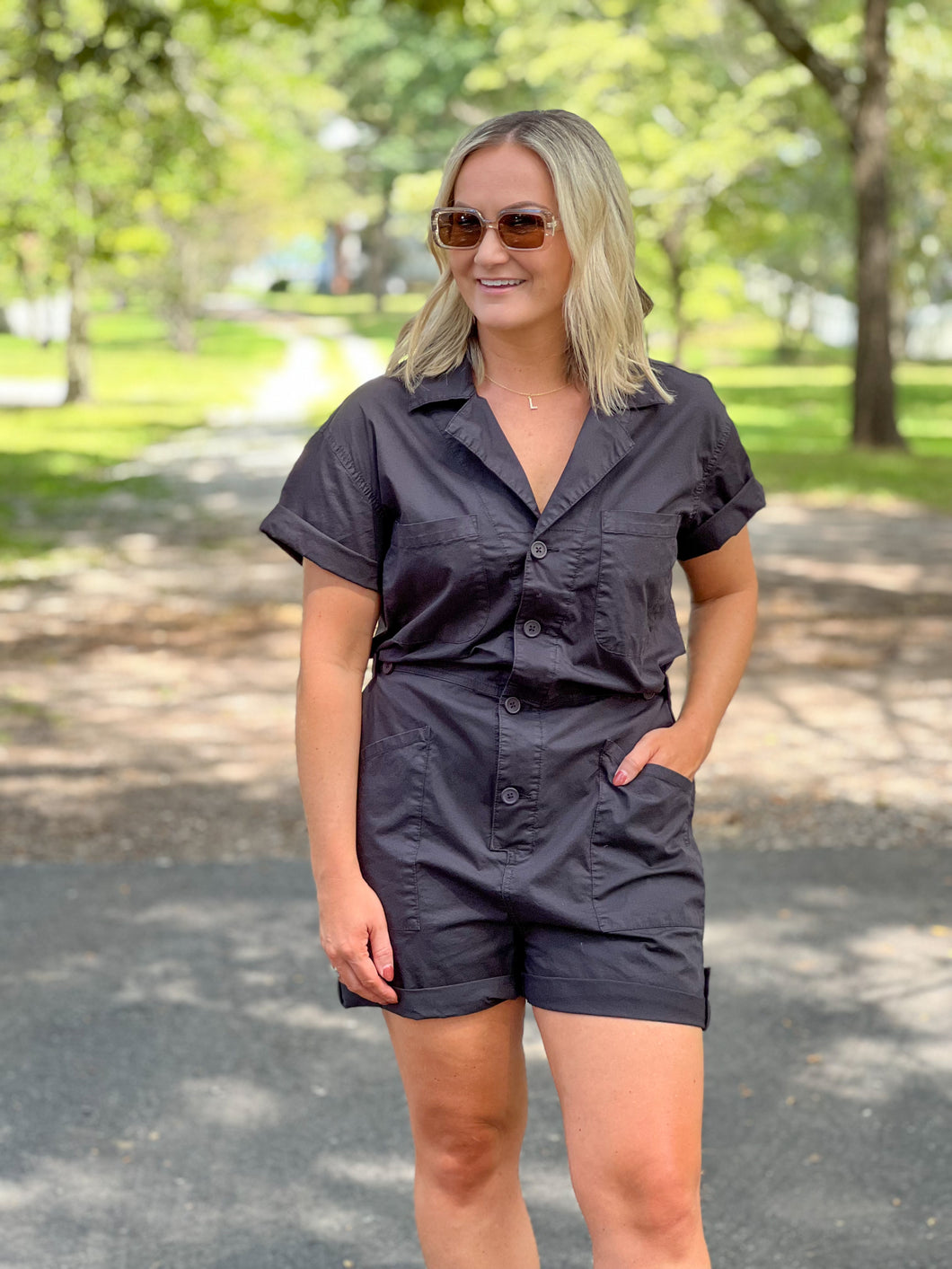 FINAL SALE - PISTOLA Parker Playsuit- Fade to Black