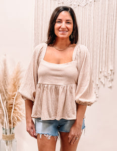 FINAL SALE - Lizzy Knit Peplum Top