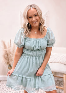 FINAL SALE - Spring Sage Mini Dress