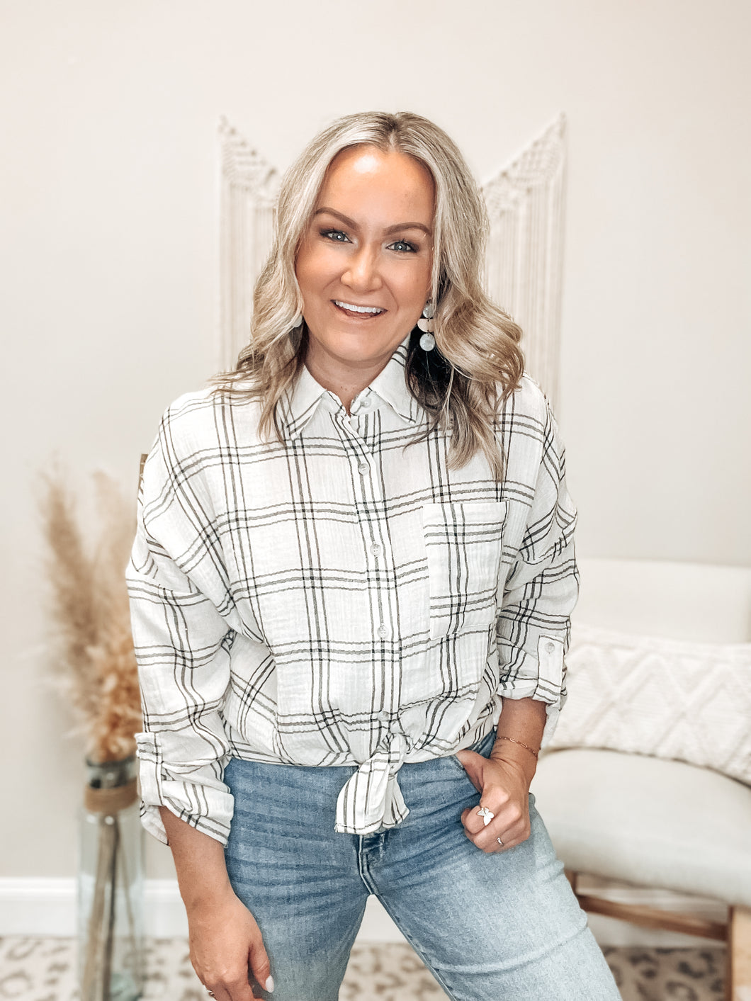 FINAL SALE - Gauzy Plaid Shirt