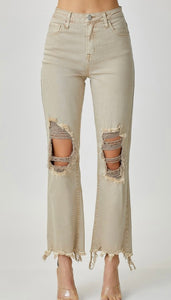 FINAL SALE - Risen High Rise Straight- Sand