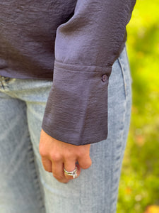 FINAL SALE- Twist Neck Satin Blouse