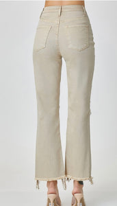 FINAL SALE - Risen High Rise Straight- Sand