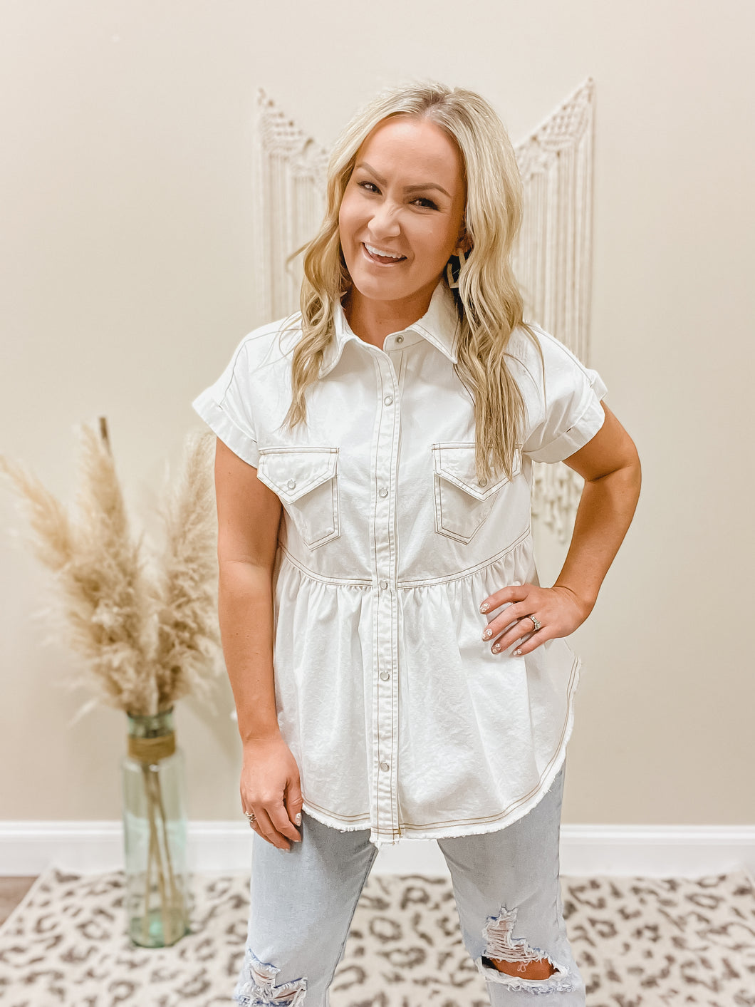 FINAL SALE- Denim Diva Top