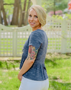 FINAL SALE - Tie Front Peplum Top
