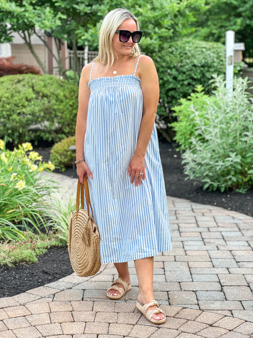 FINAL SALE- PISTOLA Farrah Dress- Blue Mist Stripe