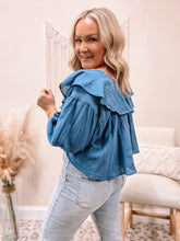 Load image into Gallery viewer, FINAL SALE - Ruffle Neck Crop Blouse