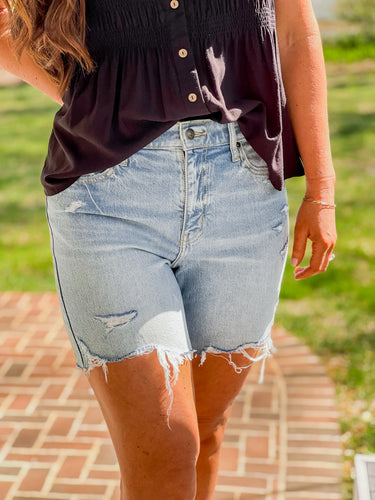 FINAL SALE- Eunina High Rise Relaxed Cutoff Short