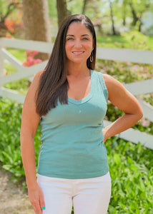 Garment Dyed V-Neck Tank